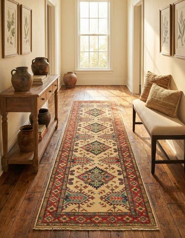 2' 9 x 9' 7 Hand Knotted Kazak Runner Rug