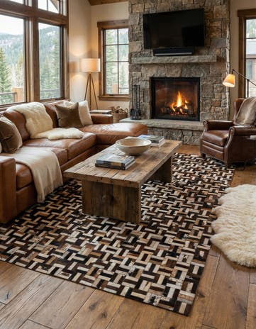 5' x 7' 11 Cowhide - Patchwork Rug
