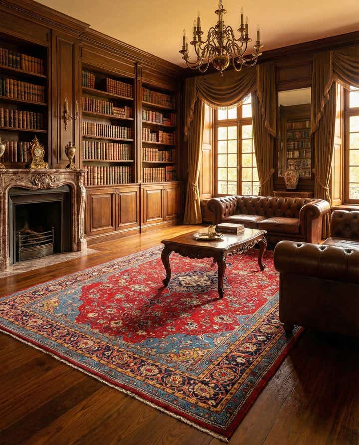 8' x 11' 5 Kashan Wool Rug