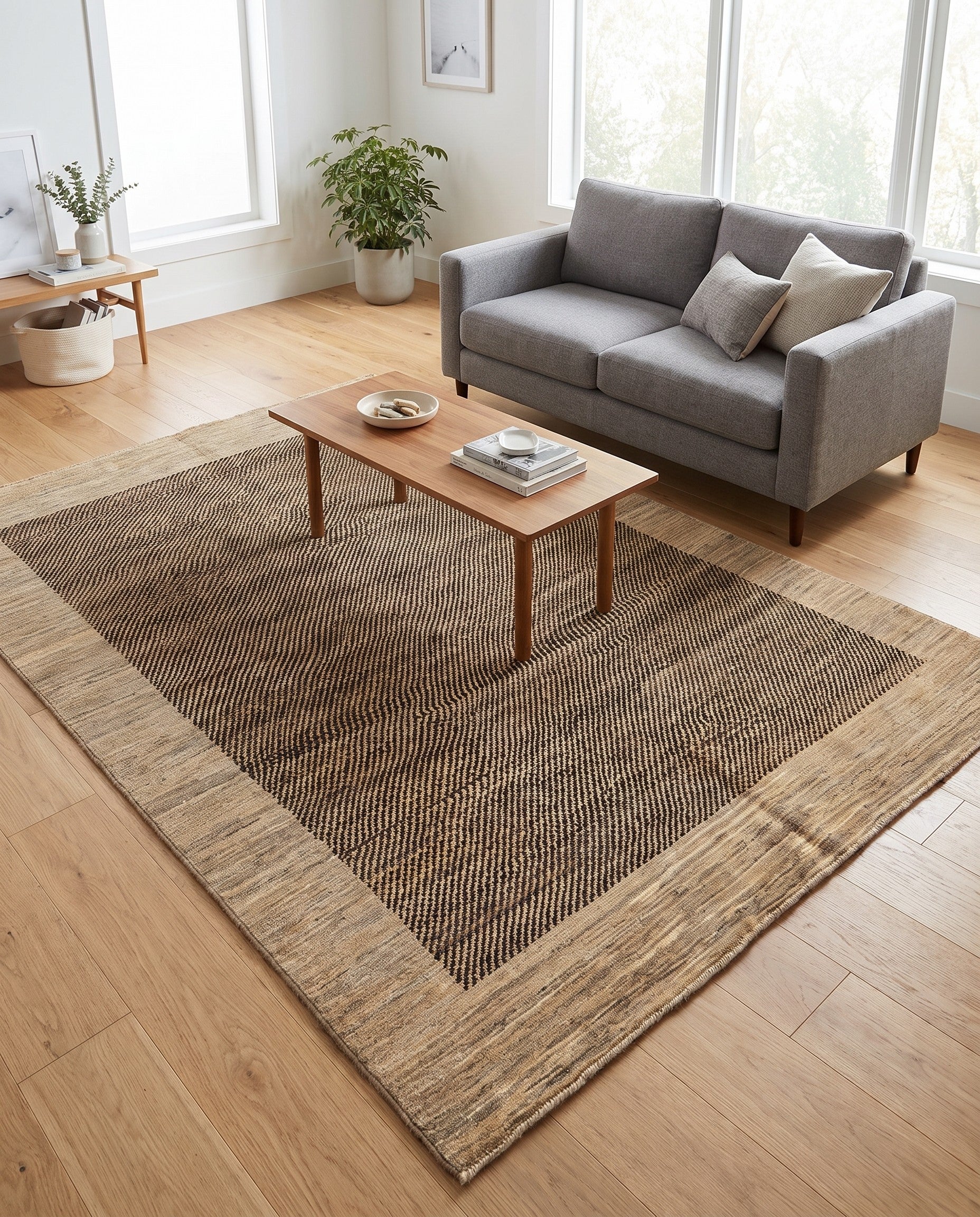 4' 7 x 6' 3 Hand Knotted Modern Ziegler Rug