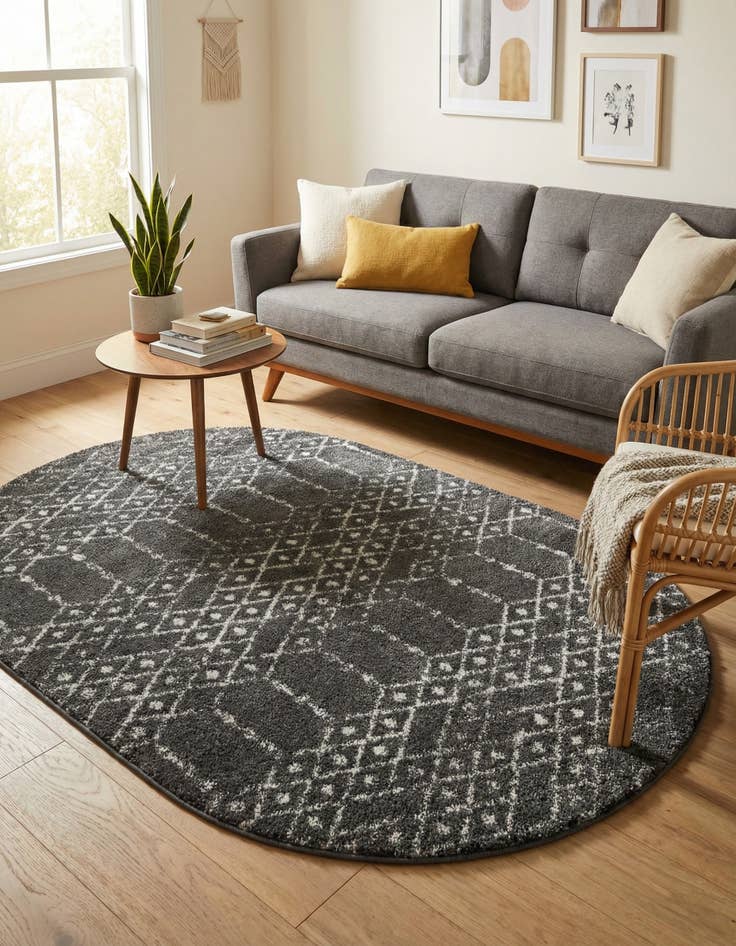 Detail image of  4' x 6' Paxon Trellis Oval Rug