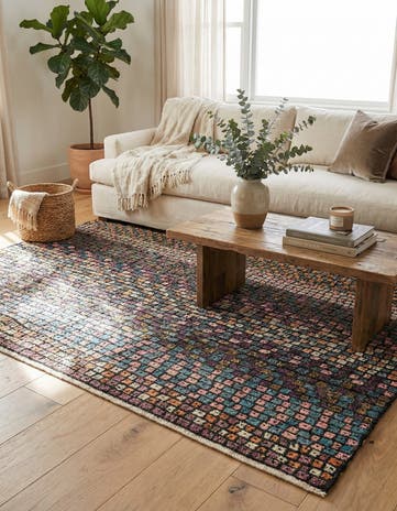 4' 1 x 5' 5 Hand Knotted Darya Wool Rug