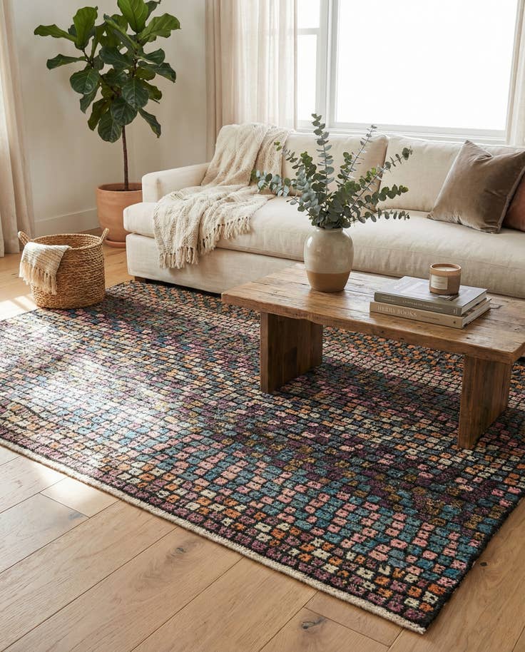 Detail image of 4' 1 x 5' 5 Hand Knotted Darya Wool Rug