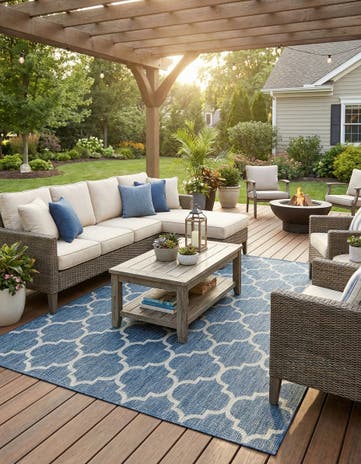 7' x 10' Easy-Clean Lattice Indoor / Outdoor Rug