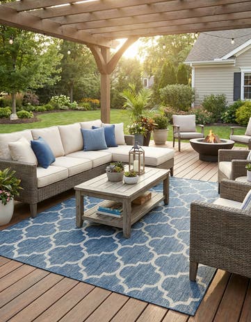 7' x 10' Easy-Clean Lattice Indoor / Outdoor Rug