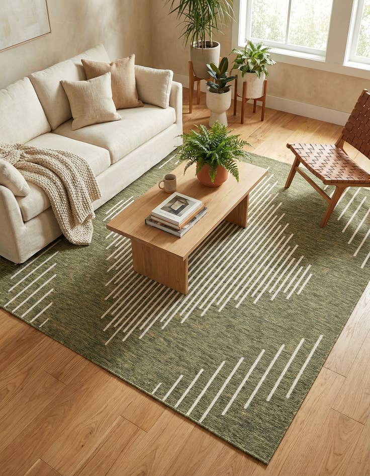 Detail image of 7' x 7'  Washable Modern Indoor / Outdoor Square Rug