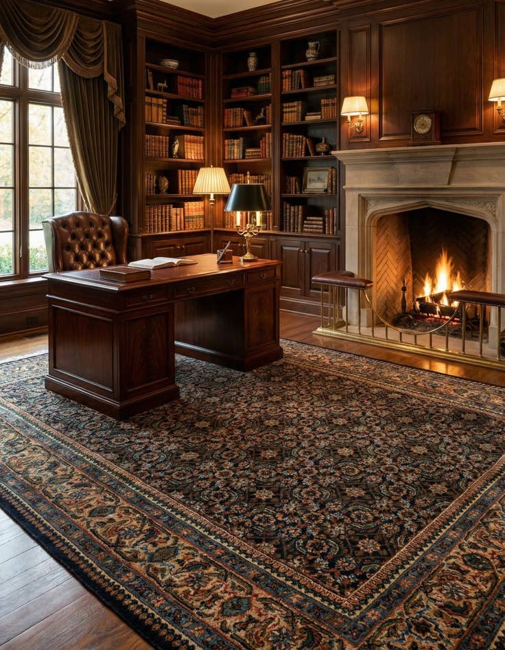 Detail image of 6' 1 x 8' 7  Hand Knotted Farahan Wool Rug