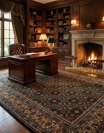 6' 1 x 8' 7 Hand Knotted Farahan Wool Rug