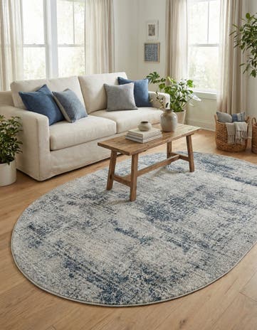 Blue Finsbury Oval Rug
