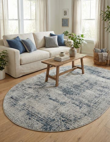 Blue Finsbury Oval Rug