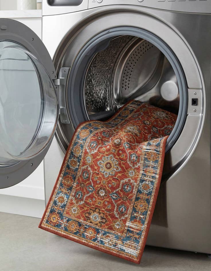 Detail image of 2' x 8'  Washable Traditional Indoor / Outdoor Runner Rug