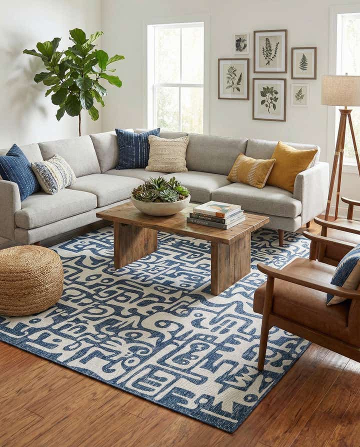 10' x 14' Easy-Clean Modern Indoor / Outdoor Rug