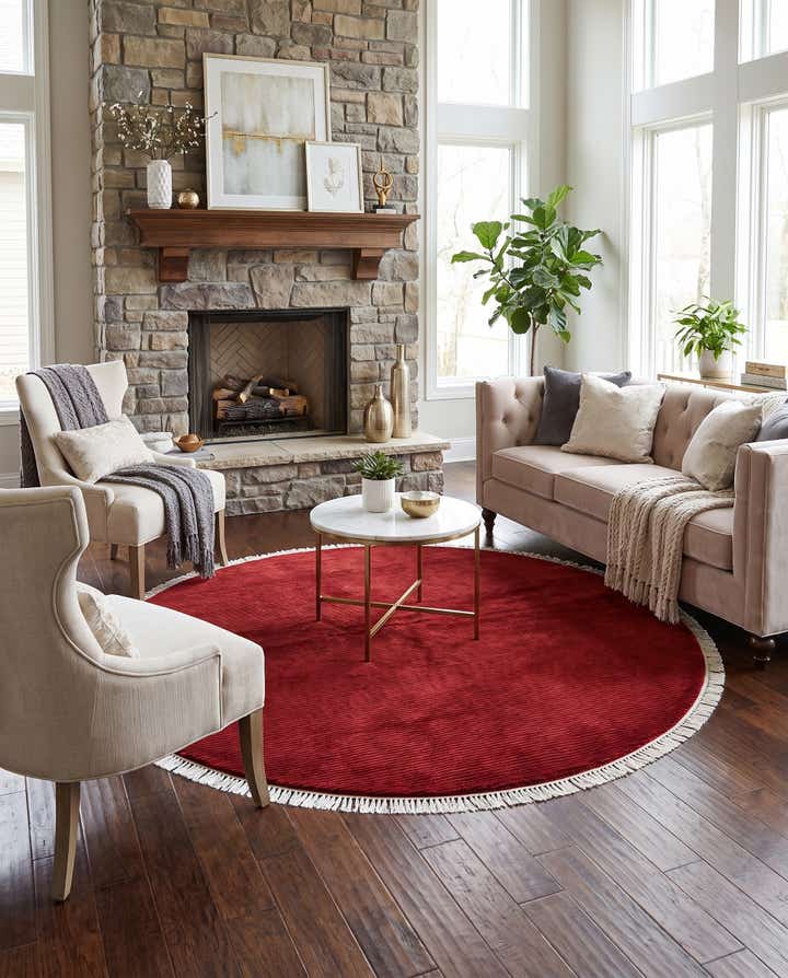 6' 6 x 6' 6 Hand Knotted Darya Wool Round Rug