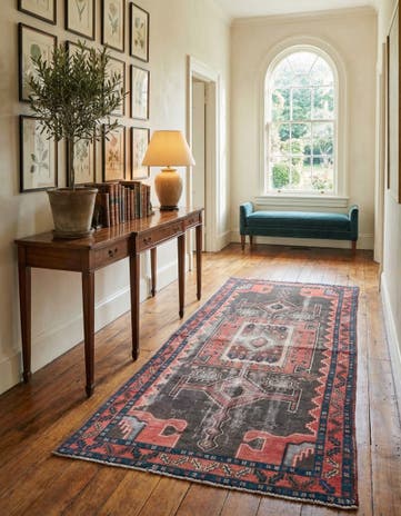 4' 6 x 9' 4 Hand Knotted Ultra Vintage Persian Wool Runner Rug