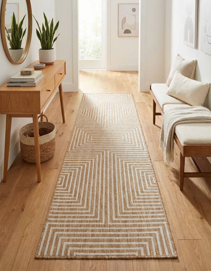 Detail image of  2' x 6'  Washable Modern Indoor / Outdoor Runner Rug