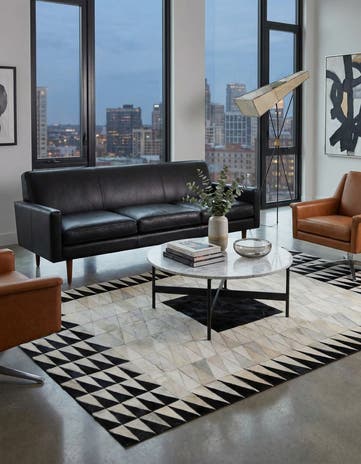 5' x 7' 10 Cowhide Leather Rug