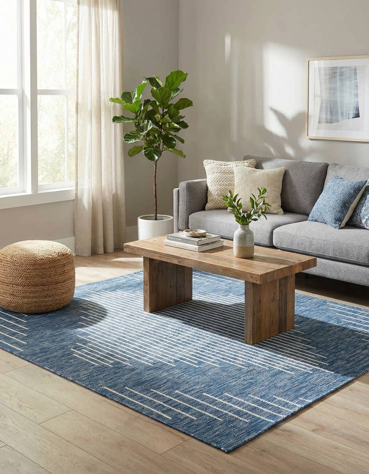 Detail image of  5' 3 x 5' 3  Washable Modern Indoor / Outdoor Square Rug