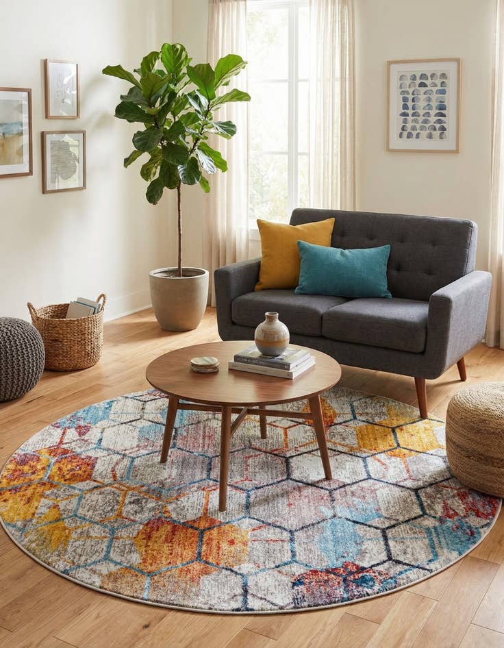 Detail image of 5' 3 x 5' 3 Prism Round Rug