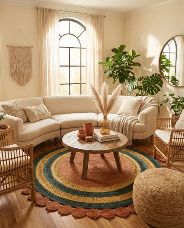  7' 10 x 7' 10  Hand Braided Jute Round Rug