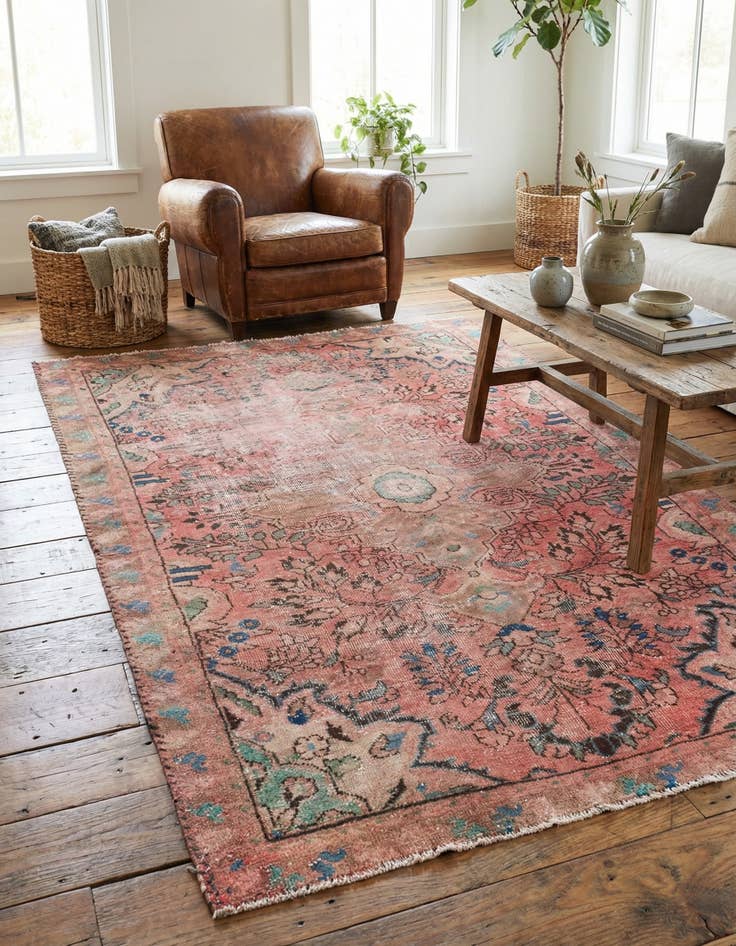 Detail image of  4' x 6' 3  Hand Knotted Ultra Vintage Persian Wool Rug