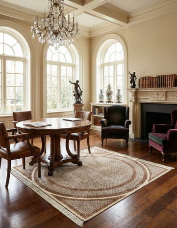 6' 8 x 6' 8 Ghom Silk Square Rug