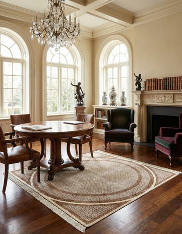 6' 8 x 6' 8 Ghom Silk Square Rug