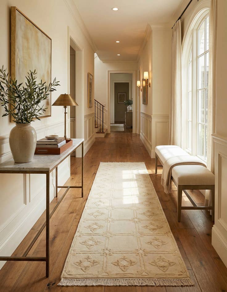 Detail image of  2' 8 x 9' 5  Hand Knotted Darya Wool Runner Rug