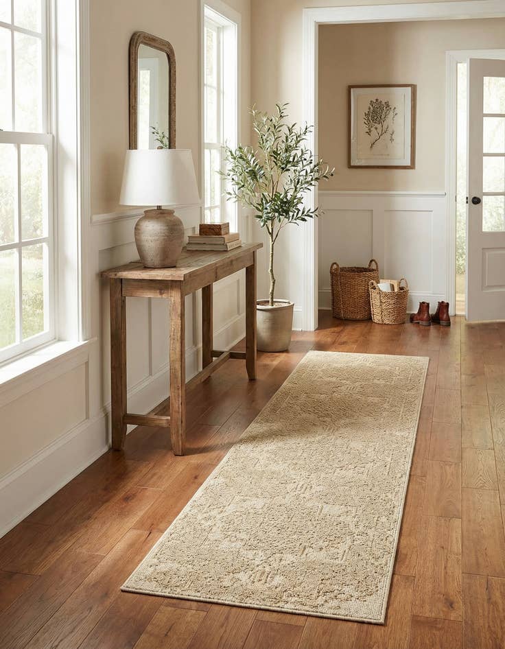 Detail image of 2' 7 x 12'  Washable Traditional Indoor / Outdoor Runner Rug