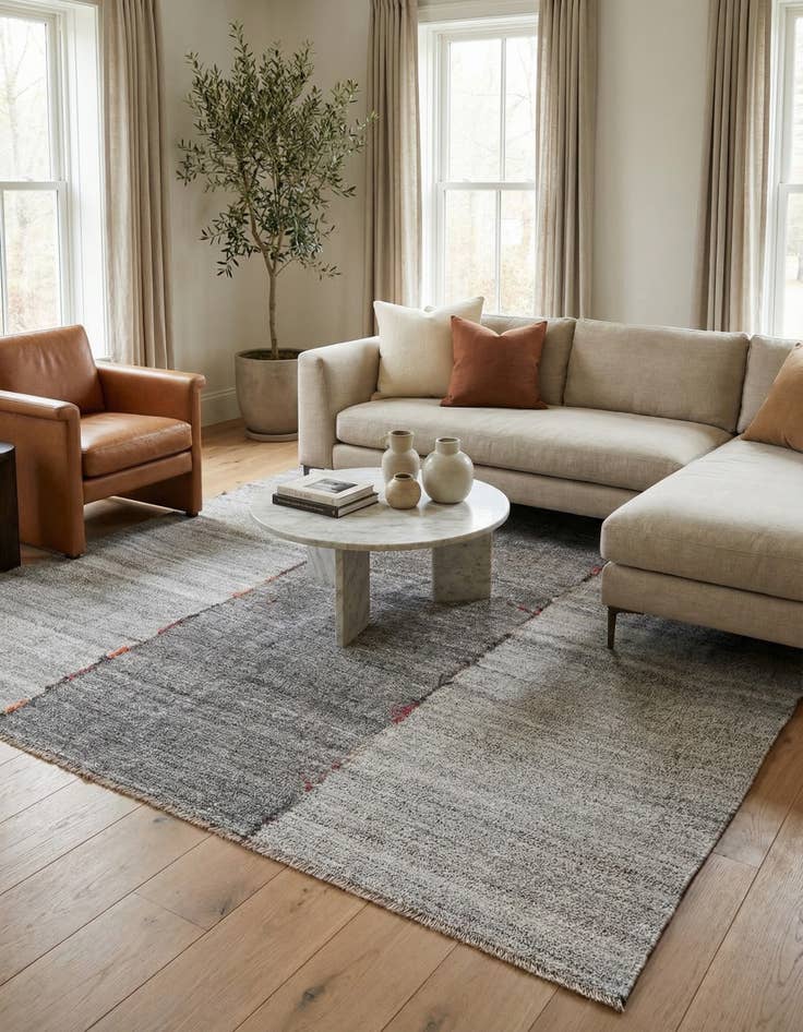 Detail image of 8' 2 x 9' 8  Hand Woven Kilim Modern Wool Rug