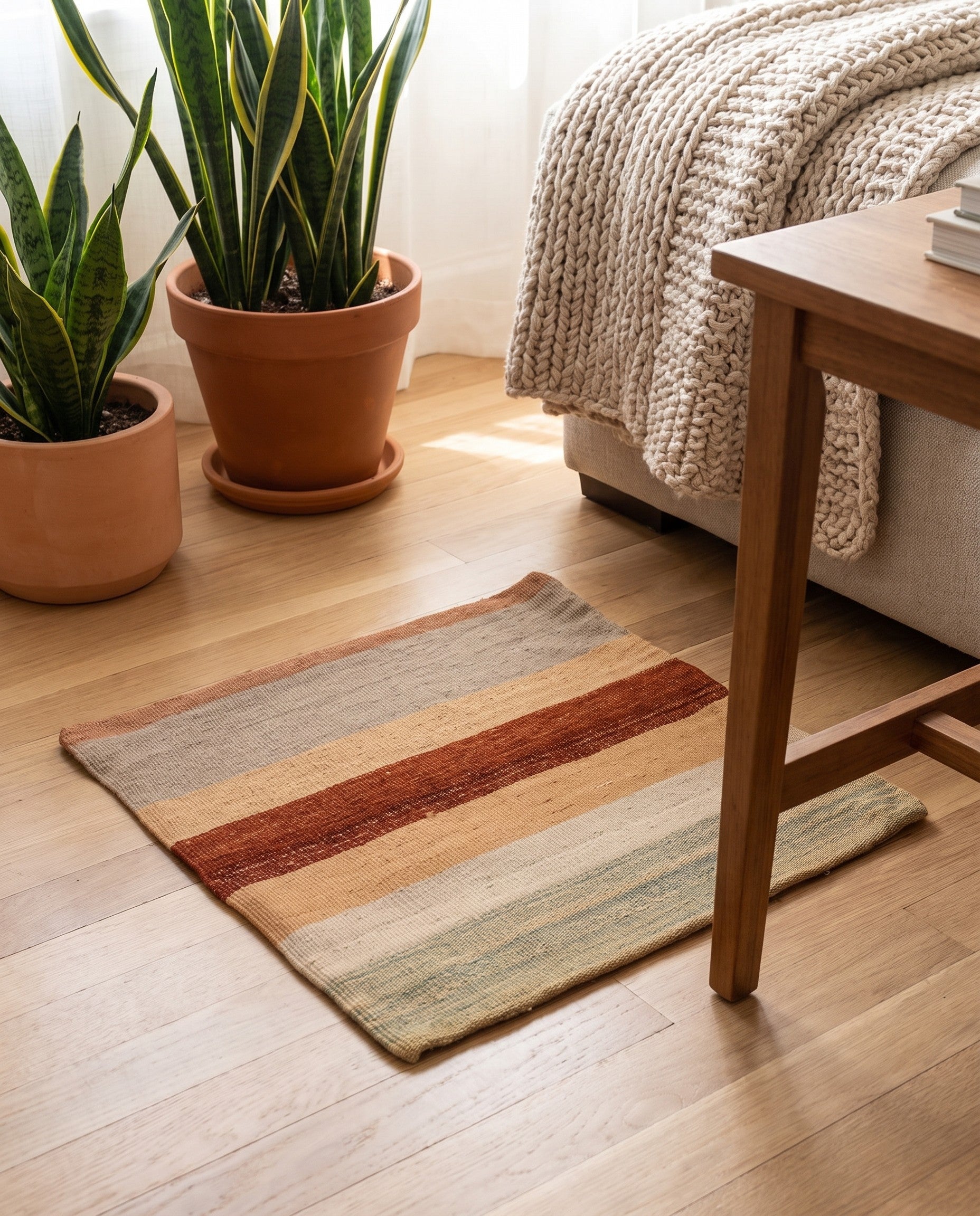 1' 6 x 1' 6 Hand Woven Pillow Wool Square Rug