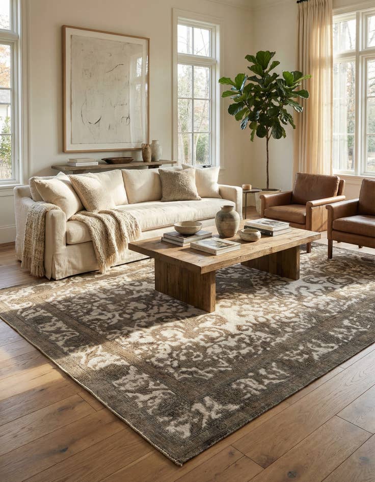 Detail image of 9' 4 x 12' 3  Hand Knotted Ultra Vintage Persian Wool Rug