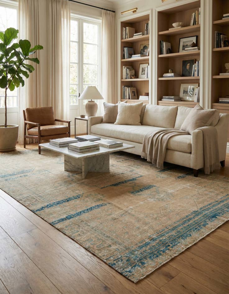 Detail image of 8' 3 x 11'  Hand Knotted Ultra Vintage Persian Wool Rug