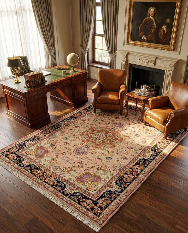 6' 7 x 10' 1 Hand Knotted Tabriz Persian Rug