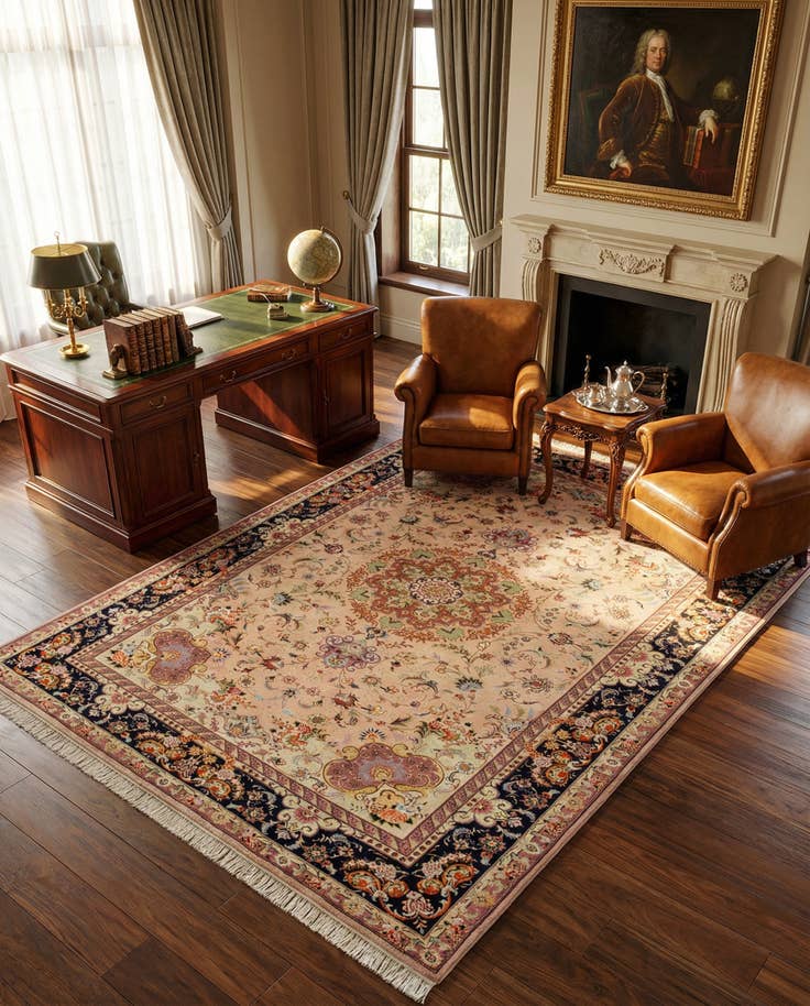 Detail image of 6' 7 x 10' 1 Hand Knotted Tabriz Persian Rug