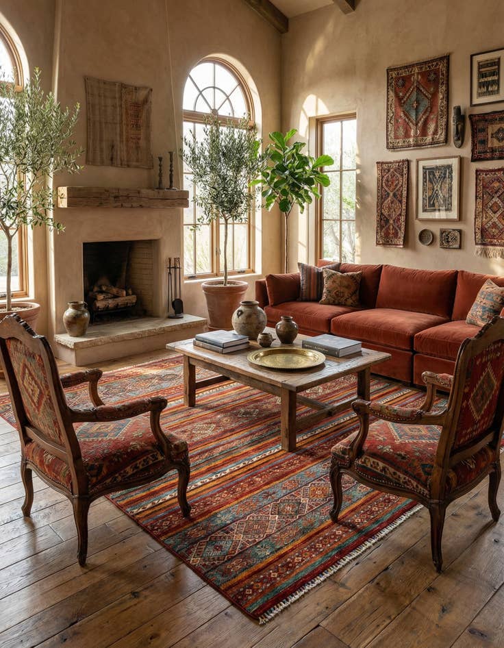 Detail image of  6' 7 x 10' Torkman Wool Rug