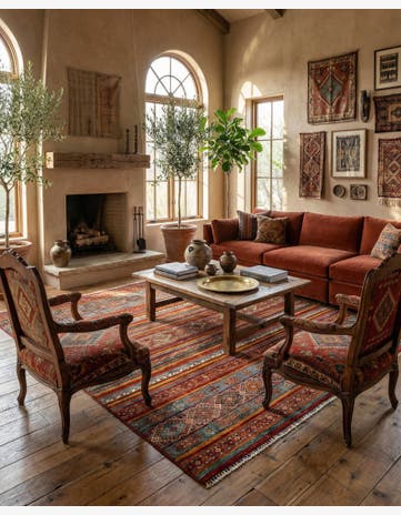 6' 7 x 10' Torkman Wool Rug