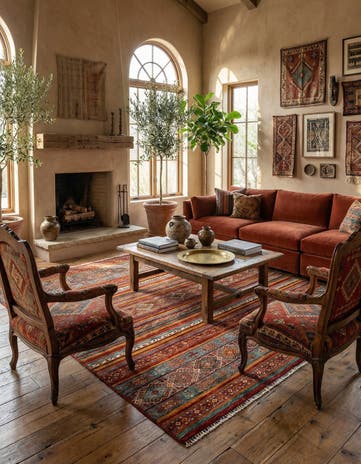 6' 7 x 10' Torkman Wool Rug