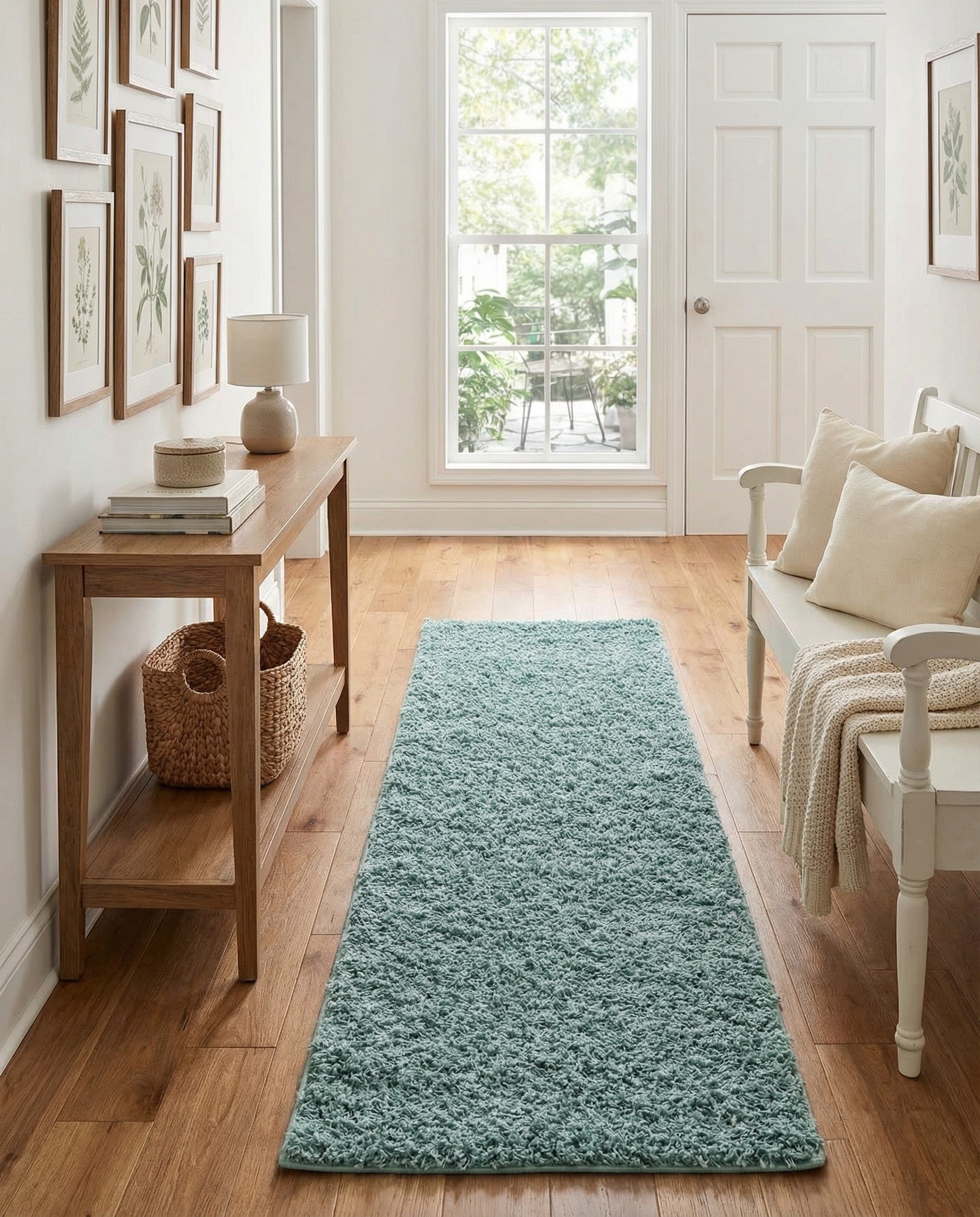  2' x 8' Comfort Solid Shag Runner Rug