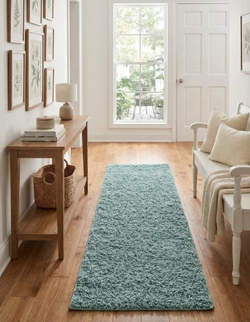 2' x 8' Comfort Solid Shag Runner Rug