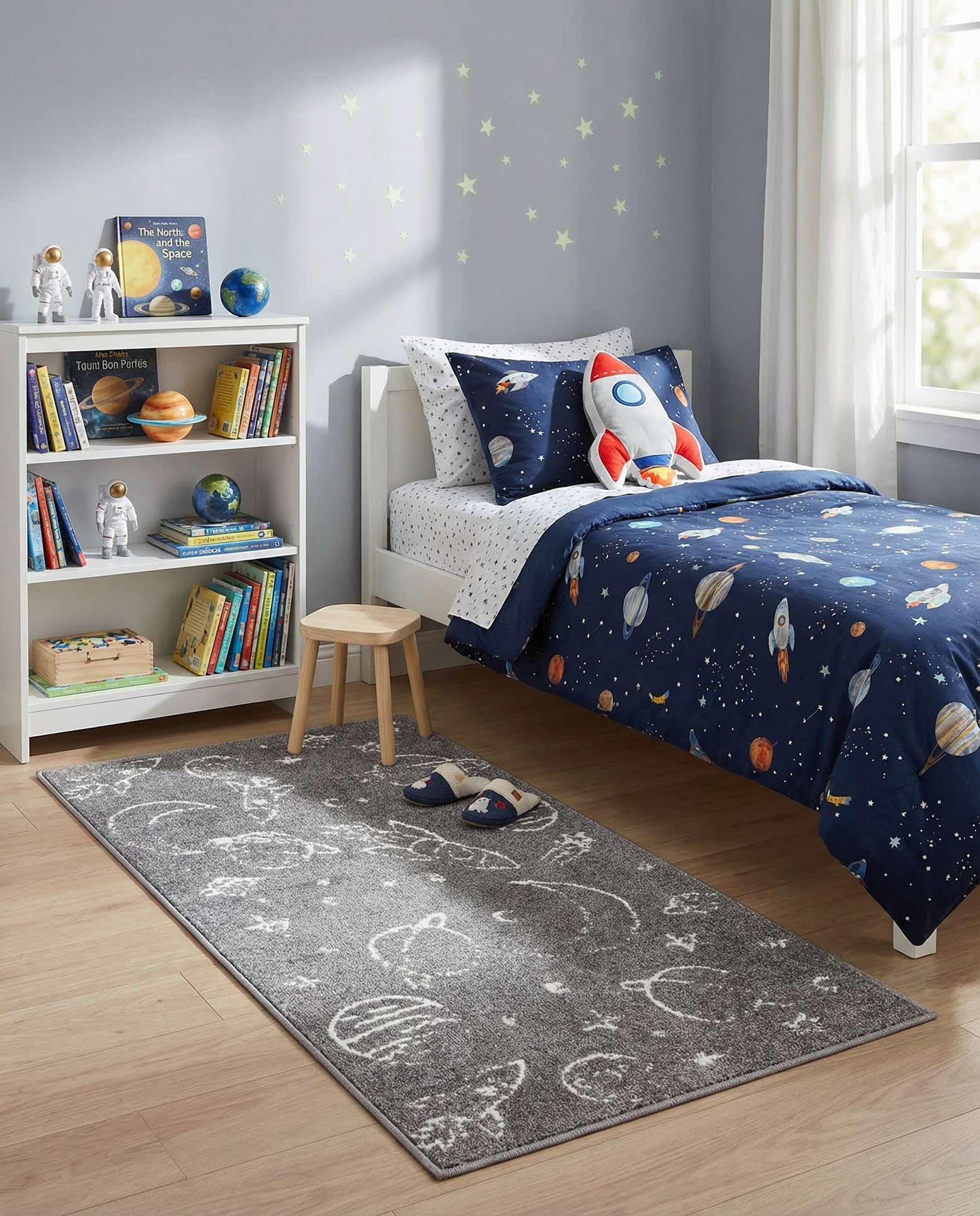 2' 2 x 3' 11 Planets Whimsy Kids Runner Rug