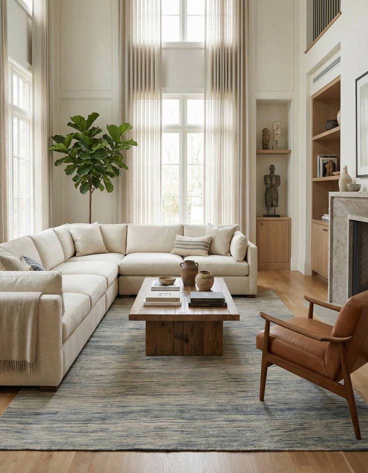 Detail image of 6' 6 x 9' 8  Hand Woven Kilim Modern Wool Rug