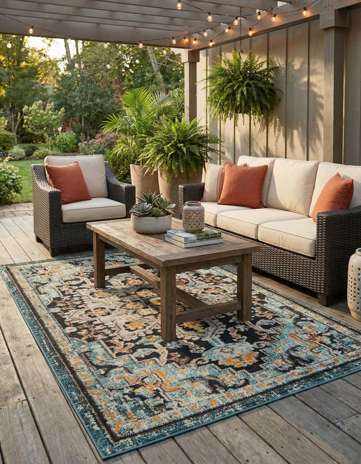 Detail image of 4' x 6' Easy-Clean Casablanca Indoor / Outdoor Rug