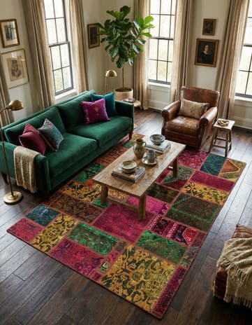 5' 7 x 7' 6 Hand Knotted Ultra Vintage Persian Wool Rug
