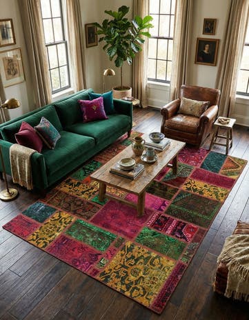 5' 7 x 7' 6 Hand Knotted Ultra Vintage Persian Wool Rug