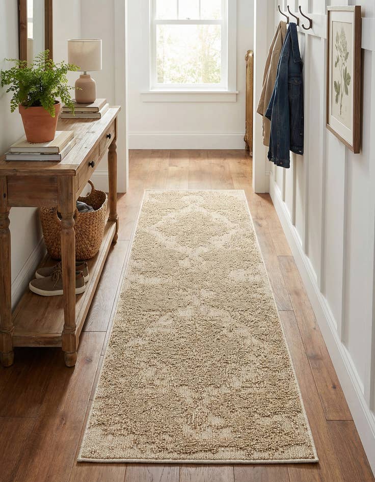 Detail image of 2' x 6' 1  Washable Traditional Indoor / Outdoor Runner Rug