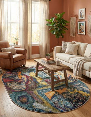 4' 1 x 6' 1 Washable Haerfest Oval Rug