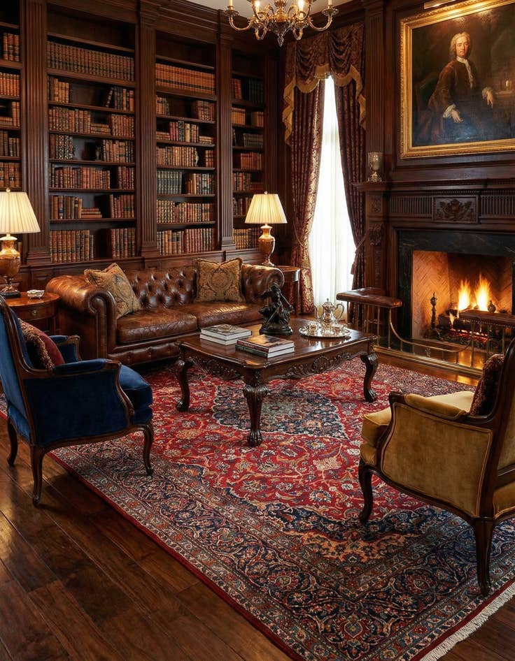 Detail image of  7' 6 x 11' 5 Kashan Wool Rug