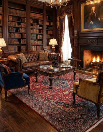 7' 6 x 11' 5 Kashan Wool Rug