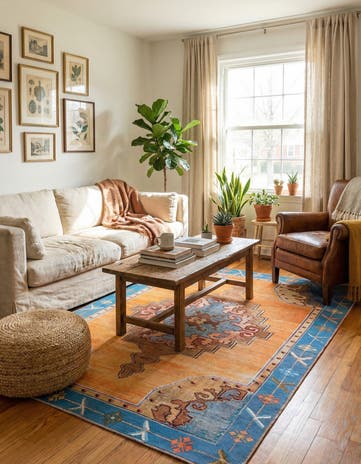 Orange Washable Timeless Rug