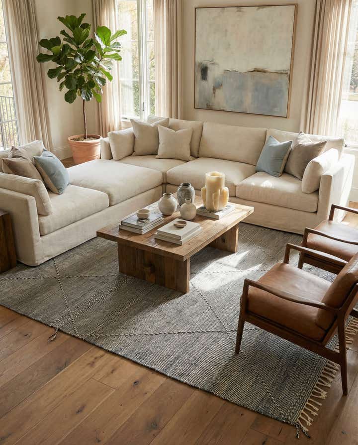 6' 6 x 11' 2 Hand Knotted Moroccan Wool Rug